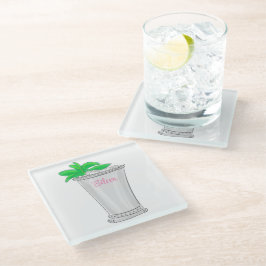 Preppy Mint Julep gepersonaliseerd Glazen Onderzetter