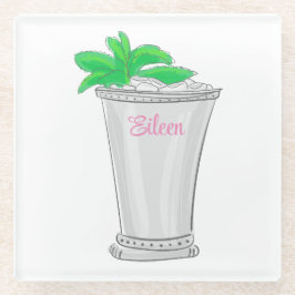 Preppy Mint Julep gepersonaliseerd Glazen Onderzetter