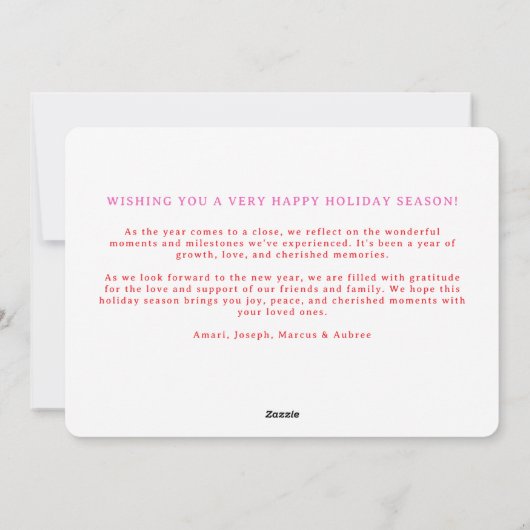 Preppy Mint Roze Rood Eenvoudige Scallop Foto Lijs Feestdagenkaart (Achterkant)