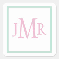 Preppy mintgroene & roze monogram