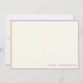 Preppy Mod Stripe Flat Note Kaart Notitiekaartje (Voorkant)