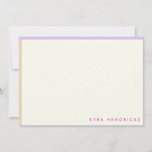 Preppy Mod Stripe Flat Note Kaart Notitiekaartje (Voorkant)