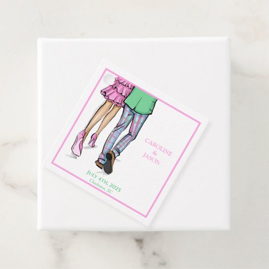 Preppy Mode paar Douche bruiloft Bedankjes Labels (In situ)