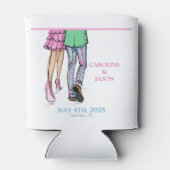 Preppy Mode paar gestreepte broek bruiloft gunst Blikjeskoeler (Achterkant)