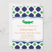 Preppy Modern Alligator Notical Beach Kaart (Voorkant)