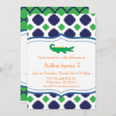 Preppy Modern Alligator Notical Beach Kaart (Voorkant / Achterkant)