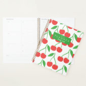 Preppy Modern Cherry Pattern Personalized Planner (Display)