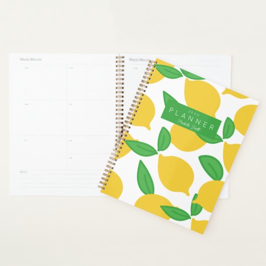 Preppy Modern Lemon Patroon op maat Planner (Display)