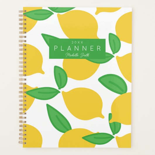 Preppy Modern Lemon Patroon op maat Planner (Voorkant)