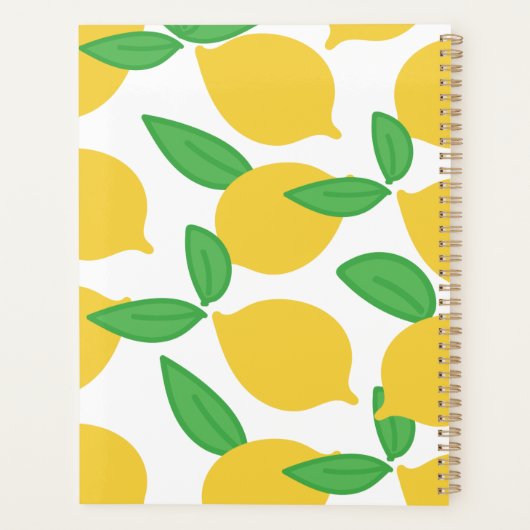 Preppy Modern Lemon Patroon op maat Planner (Achterkant)