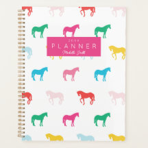 Preppy Modern Rainbow Horse Pattern, gepersonalise