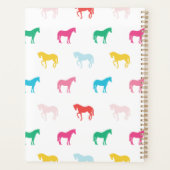 Preppy Modern Rainbow Horse Pattern, gepersonalise Planner (Achterkant)