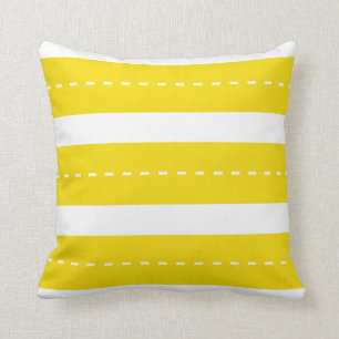 Preppy Modern Yellow White Stripes Kussen