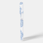 Preppy Monogram Blauw en Wit Chinees Ginger Jar Case-Mate iPhone Case (Achterkant / Links)