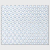 Preppy Monogram Blue Bows Baby Boy Cadeaupapier (Vlak)