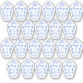 Preppy Monogram Blue en White Ginger Jar Sticker (Voorkant)