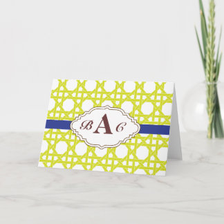 Preppy  monogram briefpapier kaart