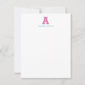Preppy Monogram en Stripe Note Card Notitiekaartje (Voorkant)
