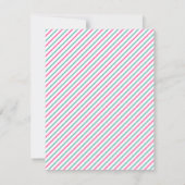 Preppy Monogram en Stripe Note Card Notitiekaartje (Achterkant)