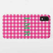 Preppy Monogram Gingham IPhone XR Hoesje (Achterkant (horizontaal))