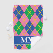 Preppy-monogram Initiaal Golfhanddoek (Insitu)