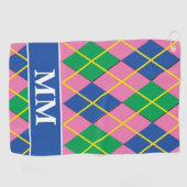 Preppy-monogram Initiaal Golfhanddoek (Horizontaal)