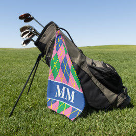 Preppy-monogram Initiaal Golfhanddoek