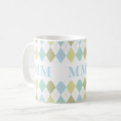 Preppy-monogram Initiaal Koffiemok (Voorkant links)