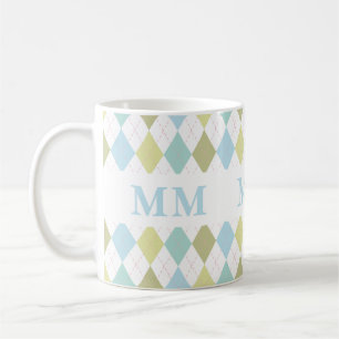 Preppy-monogram Initiaal Koffiemok