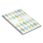 Preppy-monogram Initiaal Notitieboek (Rechterzijde)