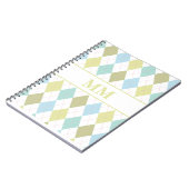 Preppy-monogram Initiaal Notitieboek (Linkerzijde)