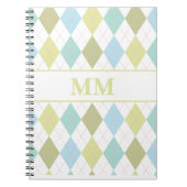 Preppy-monogram Initiaal Notitieboek (Voorkant)