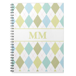Preppy-monogram Initiaal Notitieboek
