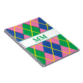 Preppy-monogram Initiaal Notitieboek (Rechterzijde)