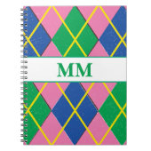 Preppy-monogram Initiaal Notitieboek (Voorkant)