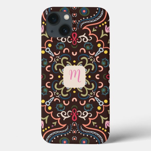 Preppy Monogram & Kleurrijk Case-Mate iPhone Case (Achterkant)