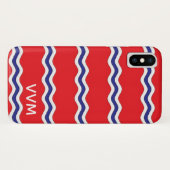 PREPPY Monogram Minimalistische Bloklettering iPho Case-Mate iPhone Case (Achterkant (horizontaal))
