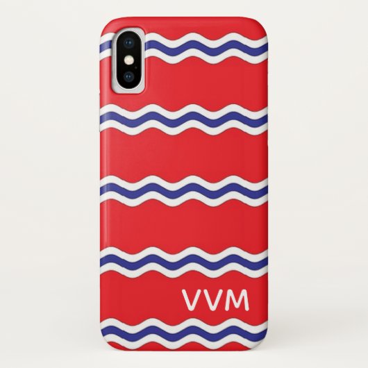 PREPPY Monogram Minimalistische Bloklettering iPho Case-Mate iPhone Case (Achterkant)