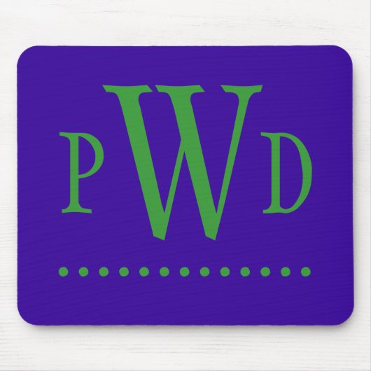 Preppy Monogram Mousepad Muismat (Voorkant)