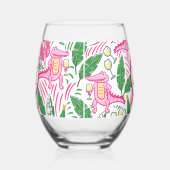 Preppy Monogram Roze Alligator Wijn Wijnglas Zonder Voet (Links)