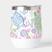 Preppy Monogram Roze Blauw Zee Schildpadden (Links)