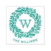 Preppy Monogram Sage Green Krans Zelfinktende Stempel (Design)