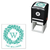 Preppy Monogram Sage Green Krans Zelfinktende Stempel (In situ)
