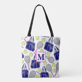 Preppy Monogram Tennis Marine Tote Bag (Achterkant)