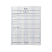 Preppy Monogram Wekelijkse Reset Notitieblok | Pla (Linkerzijde)