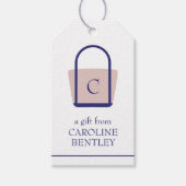 Preppy Monogrammed Boat Bag Gift Labels Cadeaulabel (Voorkant)