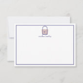 Preppy Monogrammed Boat Bag Note Cards Bedankkaart (Voorkant)