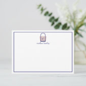 Preppy Monogrammed Boat Bag Note Cards Bedankkaart (Staand voorkant)