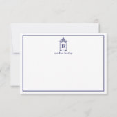 Preppy Monogrammed Pagoda Note Cards Bedankkaart (Voorkant)