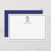 Preppy Monogrammed Pagoda Note Cards Bedankkaart (Voorkant / Achterkant)